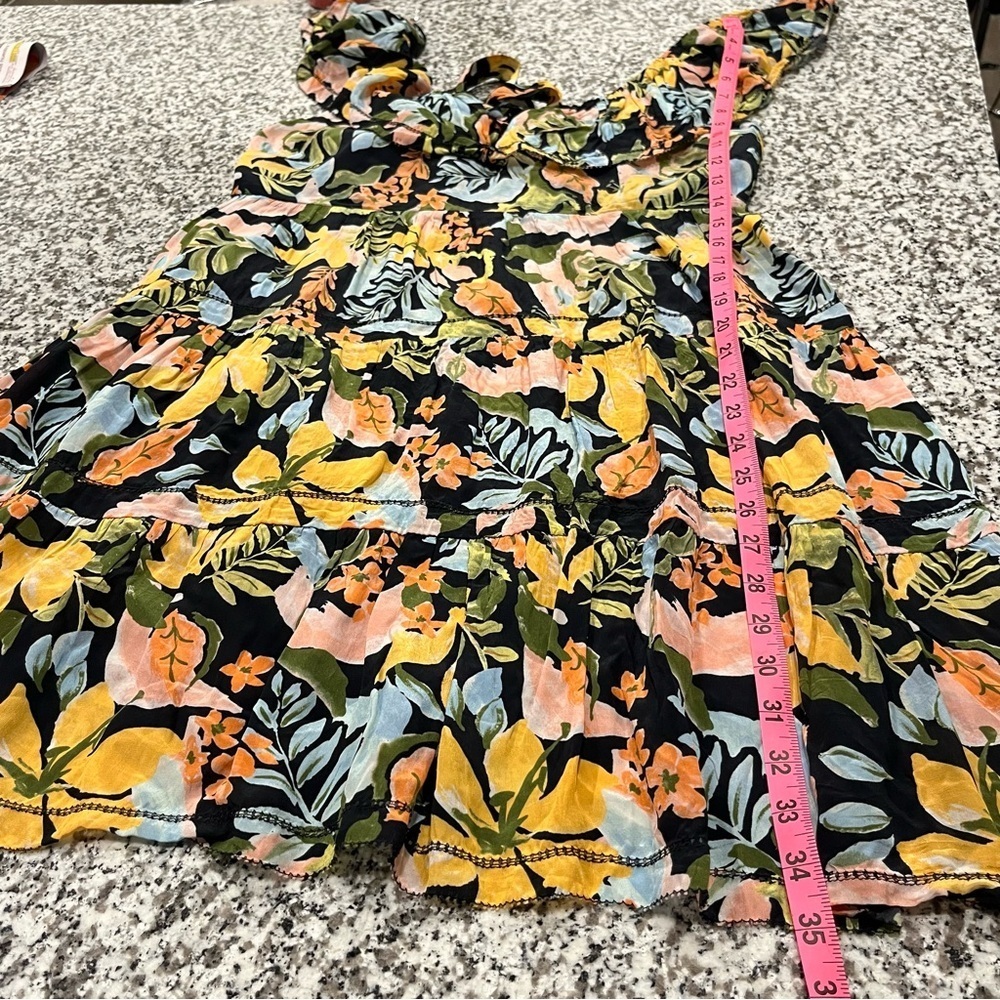 SAYLOR Karalyn Dress Babydoll Tropical Floral Ruffle Mini Dress Size Large - Picture 7 of 9